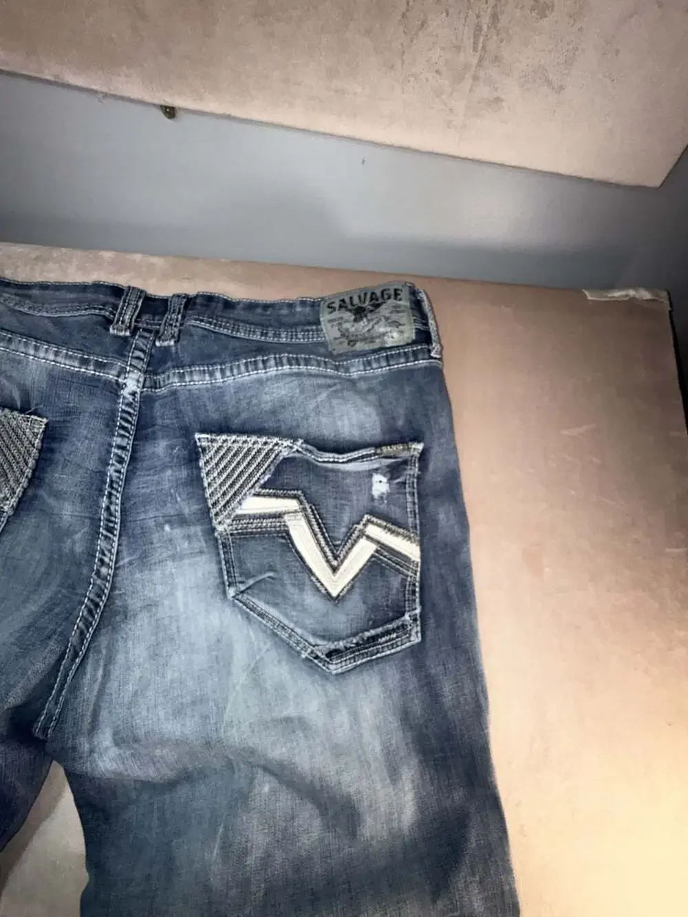 Salvage Supply Straight Relaxed Fit Distressed Jeans Size 44R (B1-2062)